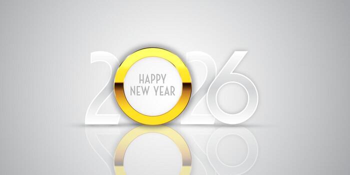 Elegant Happy New Year banner with minimal text design vector