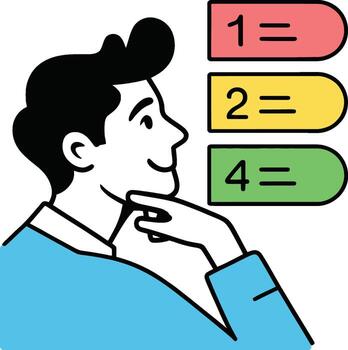 Man Thinking Decision Making Problem Solving Visual vector