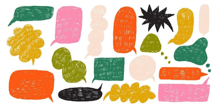 Crayon Speech Text Box Frame vector