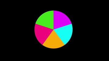 paj Diagram infographic ikon med värde text animering isolerat på svart bakgrund video