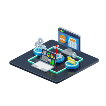 3d isométrique la toile développement conception png