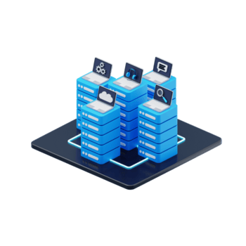 3d isométrico dados servidor armazenamento png