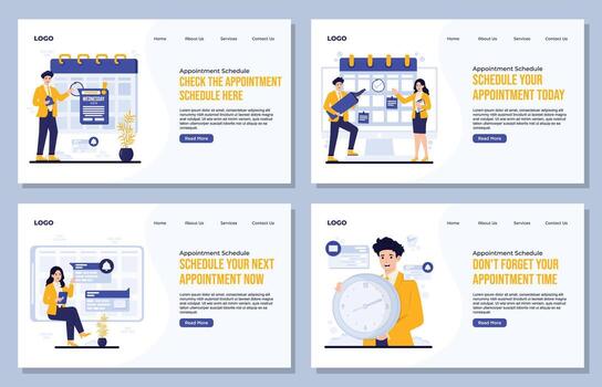 Appointment scheduling interface with reminders vector