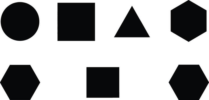 Basic Geometric Shapes Icons Circle Square Triangle Polygon Design vector