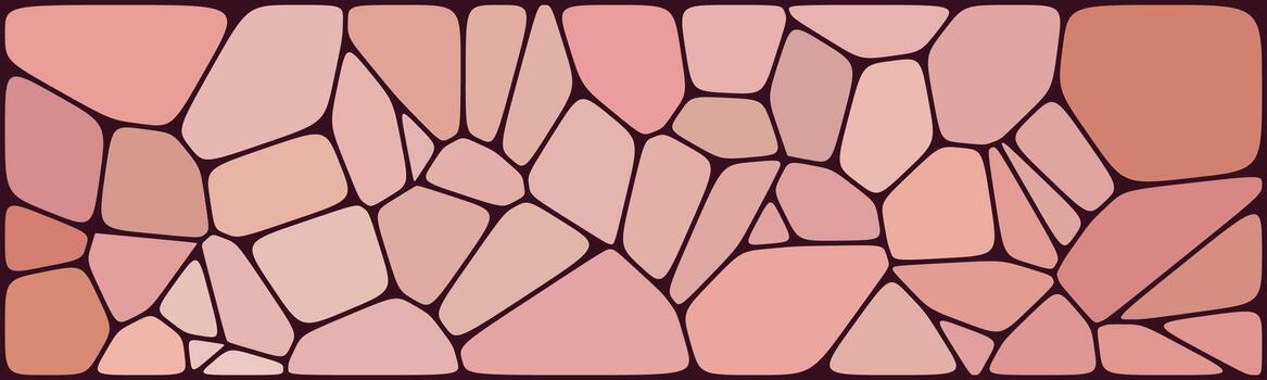 Abstract mosaic pattern with irregular pink and peach stone-like shapes forming a decorative tiled design. vector