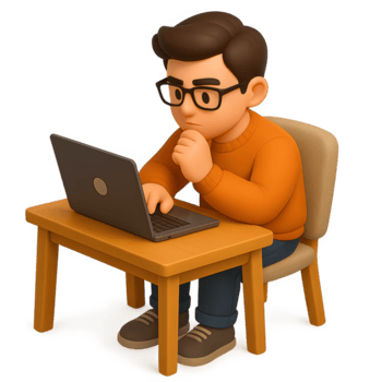 trabalhador autonomo trabalhando às casa escritório com computador portátil e telefone, desenho animado 3D estilo png