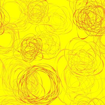 Abstract bright yellow seamless pattern with colorful scribbles vector
