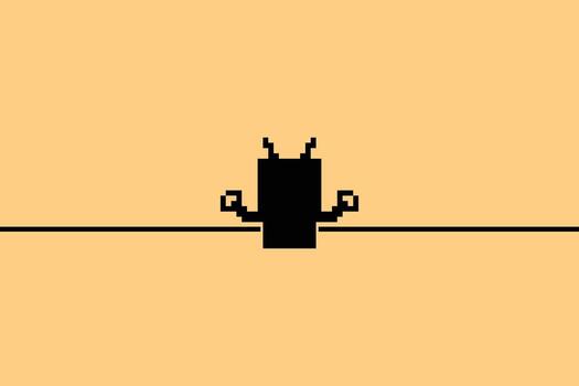 Pixel art robot chat bot AI with blank background tech robotic machine. vector