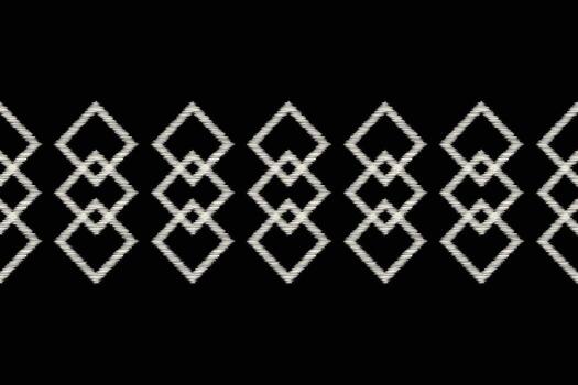 Design of ikat pattern with ethnic cloth design black color background. vector