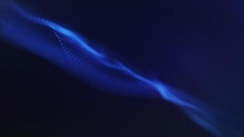 blå partikel vågor strömmande i abstrakt digital rörelse. trogen 4k sömlös slinga med lysande energi rader och slät Vinka rörelse. video