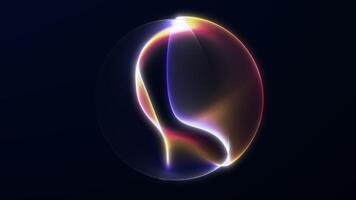 abstrakt flerfärgad sfär med lysande lutning former i rotation. trogen 4k sömlös slinga med lysande design och slät rörelse. video