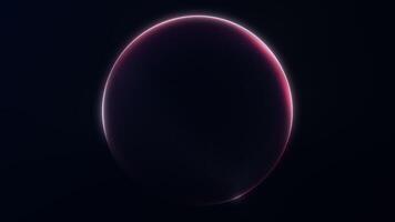 Minimal neon sphere glowing on dark background. Elegant futuristic 4K seamless loop with smooth illumination and abstract digital style. video