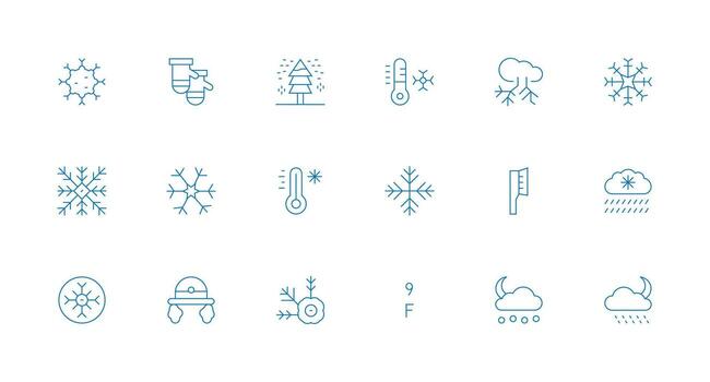 18 Minimal Line Style Icons from Frost Collection Full Icon Library for UI Designers vector
