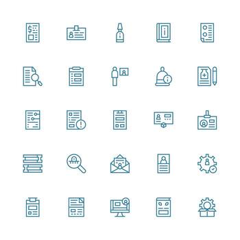 25 Medium Stroke Outline Icons for Details Graphics UI and UX Focused Icon Collection vector