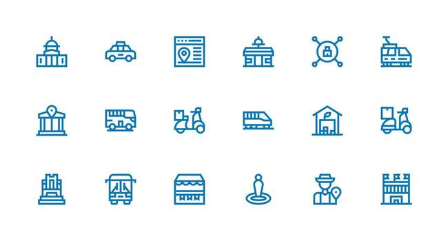 18 fuerte carrera línea íconos para local gráficos íconos construido para visual consistencia paquete vector