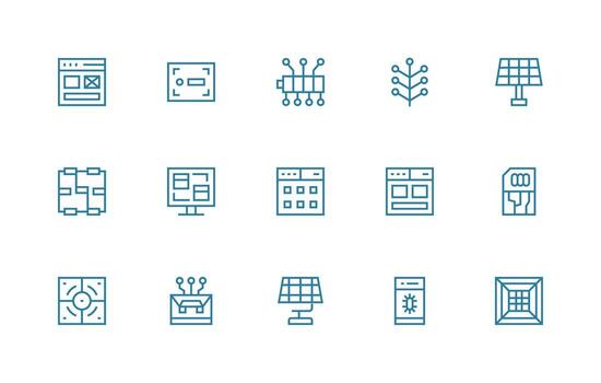15 Regular Line Designs for Module Icons Design Ready Icon Set for Teams vector