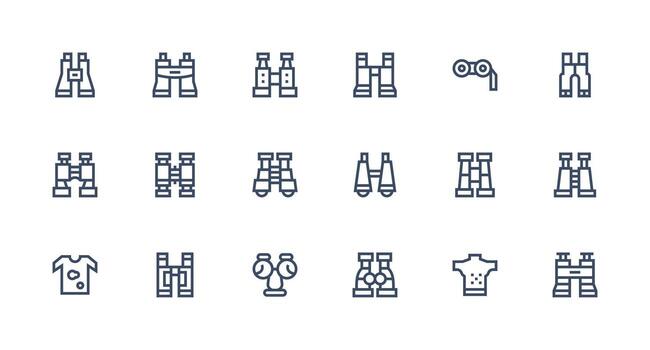 18 Strong Stroke Line Vectors for Spotting Theme Quick Access Icons for UI Development