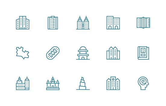 15 regular línea diseños para complejo íconos sencillo íconos para interfaz y wireframes vector