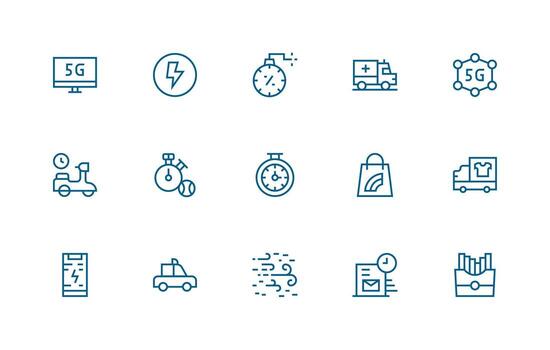 Regular Line Icons from Fast Set with 15 Vectors Pixel Perfect Icons for Modern Apps