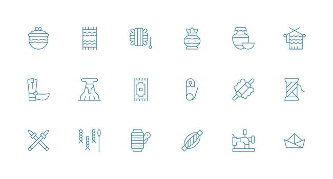 Handmade Icon Collection with 18 Minimal Line Designs Responsive Icon Set for Flexible Layouts vector