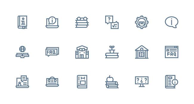 18 Strong Stroke Line Vectors for Knowledge Base Theme Clean Set for Layout Prototypes