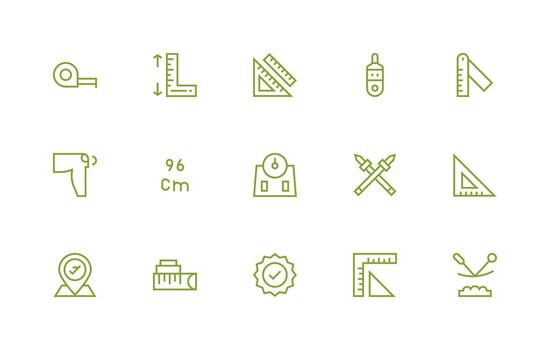 15 Regular Line Style Icons from Accurate Collection General Use Icon Pack vector