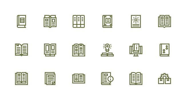 Manuals Set with 18 Strong Stroke Line Icons Icon Set for Projects vector