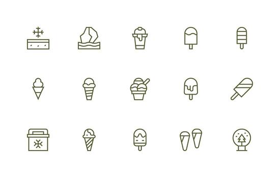 15 Regular Line Style Icons from Frozen Collection Minimal Icon Set for Interface Projects vector