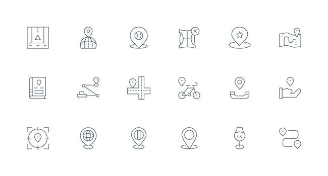 18 Minimal Line Style Icons from Gps Collection High-Resolution Icons for Any Platform vector