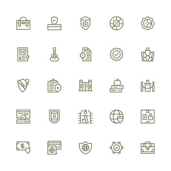 25 Medium Stroke Outline Icons for Secure Graphics Multi-Style Icon Collection vector