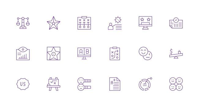 Minimal Line Style Evaluation Icons with 18 Vectors Interface Icon Collection for Daily Projects