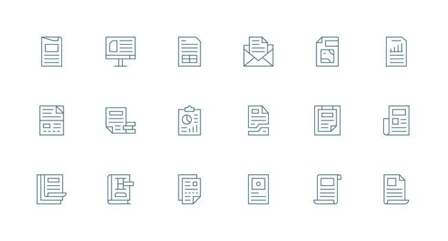 18 Icons for Excel in Minimal Line Format Clean Icon Pack vector