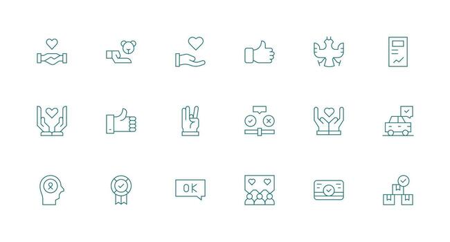 Acceptance featuring 18 Icons in Minimal Line Design All-Purpose Icon Design Pack vector