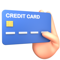 hand- Holding een credit kaart 3d illustratie png
