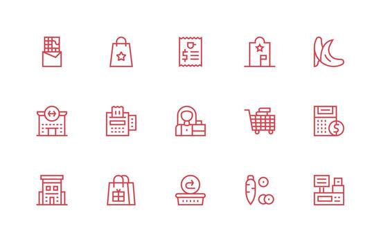 15 Regular Line Icons for Store Graphics Neatly Designed Icons for Web Platforms vector