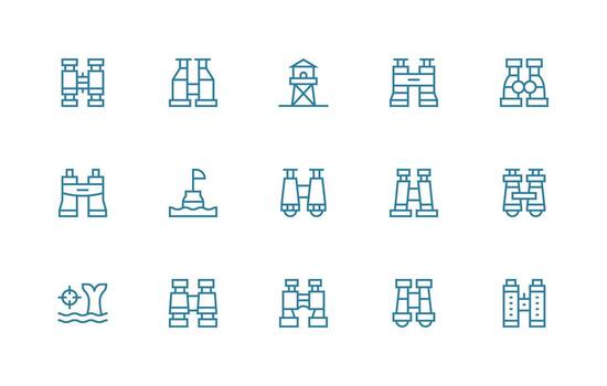 Spotting including 15 Regular Line Illustrations Icon Set for Projects vector