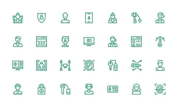 28 Bold Line Designs for Login Icons UI and UX Focused Icon Collection vector