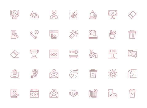 Light Line Style Remove Icons with 35 Vectors Icon Pack for Various Themes