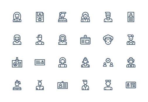 24 Thick Line Line Vectors for Member Theme Neatly Designed Icons for Web Platforms