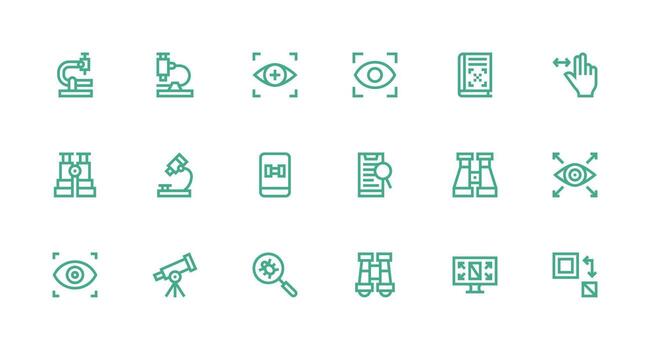 Magnify featuring 18 Icons in Strong Stroke Line Design Modern Icon Set vector