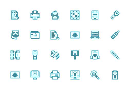 24 Thick Line Line Designs for Scan Icons Clean Icon Collection for Web Use vector