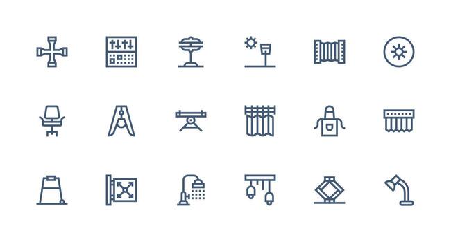 Adjustable Icon Set with 18 Strong Stroke Line Graphics Icon Set for Web vector