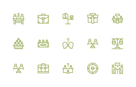 15 Regular Line Icons for Negotiation Graphics Organized Pack for Project Assets vector