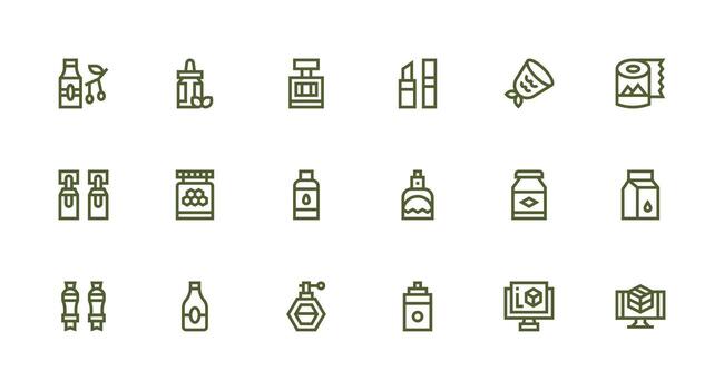 Strong Stroke Line Style Product Design Icons with 18 Vectors Clear and Concise Icon Set Collection