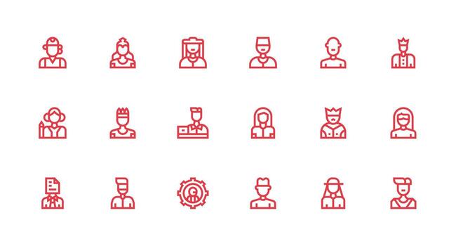 18 Strong Stroke Line Vectors for Administrator Theme Full Icon Library for UI Designers