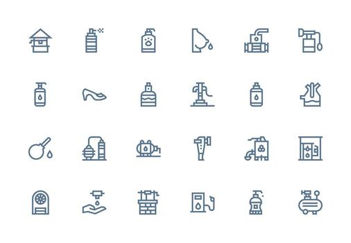 24 Thick Line Line Vectors for Pump Theme Clean Icon Set Icon Pack for UI Projects
