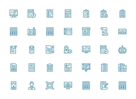 35 Regular Clean Line Icons for Data Entry Graphics Neatly Designed Icons for Web Platforms vector