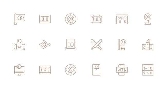 18 Minimal Line Designs for Scoreboard Icons Sharp Icons for Presentations vector