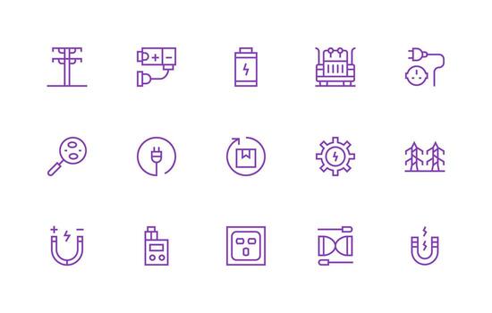 Regular Line Icons from Current Set with 15 Vectors UI Icon Set