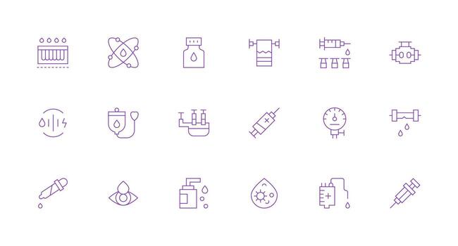 18 Minimal Line Vectors for Fluid Theme Flexible Icon System for Web Interfaces